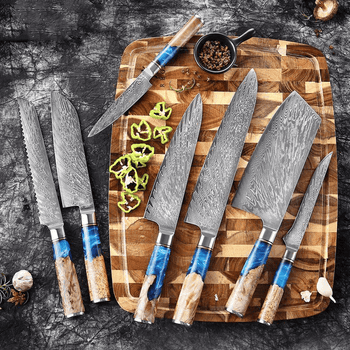 Diamond Gourmet Diamond Sharp Knife Set - Blue Oman