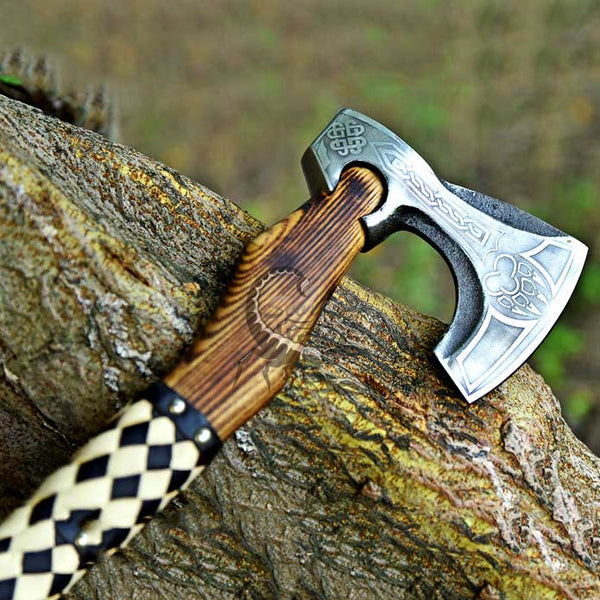 Norse Bear Viking Axe Best Outdoor Camping Survival Hatchet | Christmas Gift, Wedding Gift, Anniversary Gift