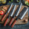 The Prometheus Custom Handmade 4 Pieces Chef Knife Set  & Leather Roll