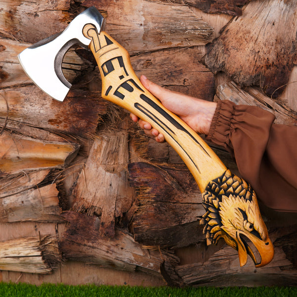 High Quality Carbon Steel Eagle Handle Viking Axe Best Outdoor Camping Axe