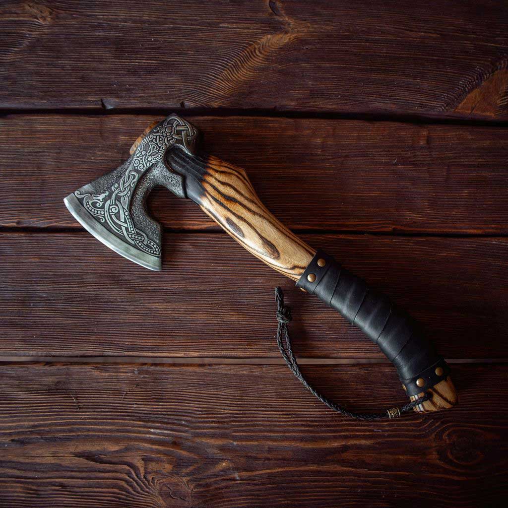 Vine Viking Axe Wrap Ash Wood Handle Best Camping Hatchet | Wedding Gi ...