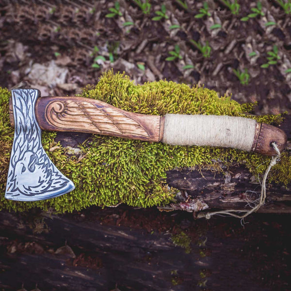 Eagle Etched Viking Axe | Nordic Axe | Scorpion Mart