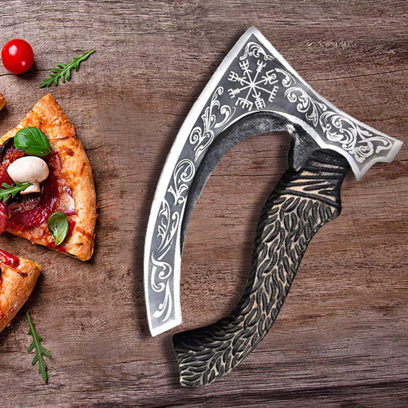 Viking Vegvisir Pizza Axe Best Viking Pizza Cutter Axe Annversary Gi